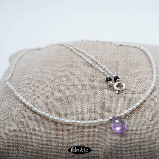 Gargantilla Perla y Amatista