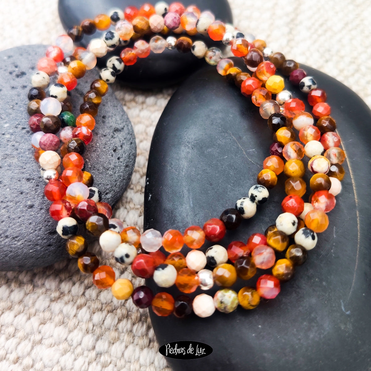 Pulserita Ágata Carneola con jaspe Dálmata
