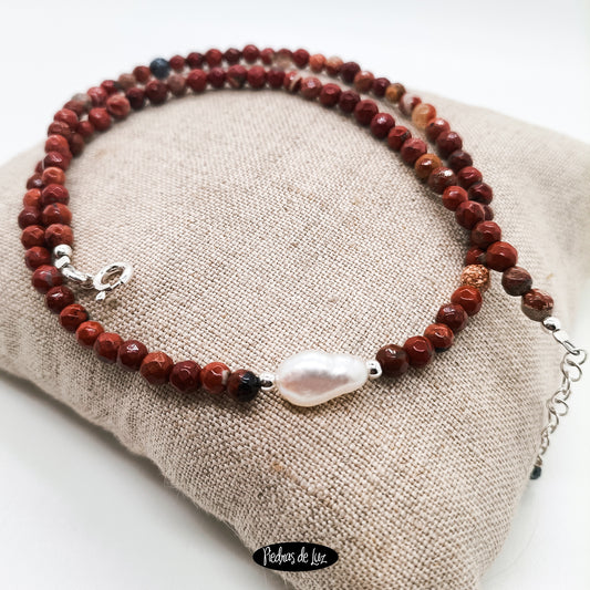 Gargantilla Jaspe y Perla