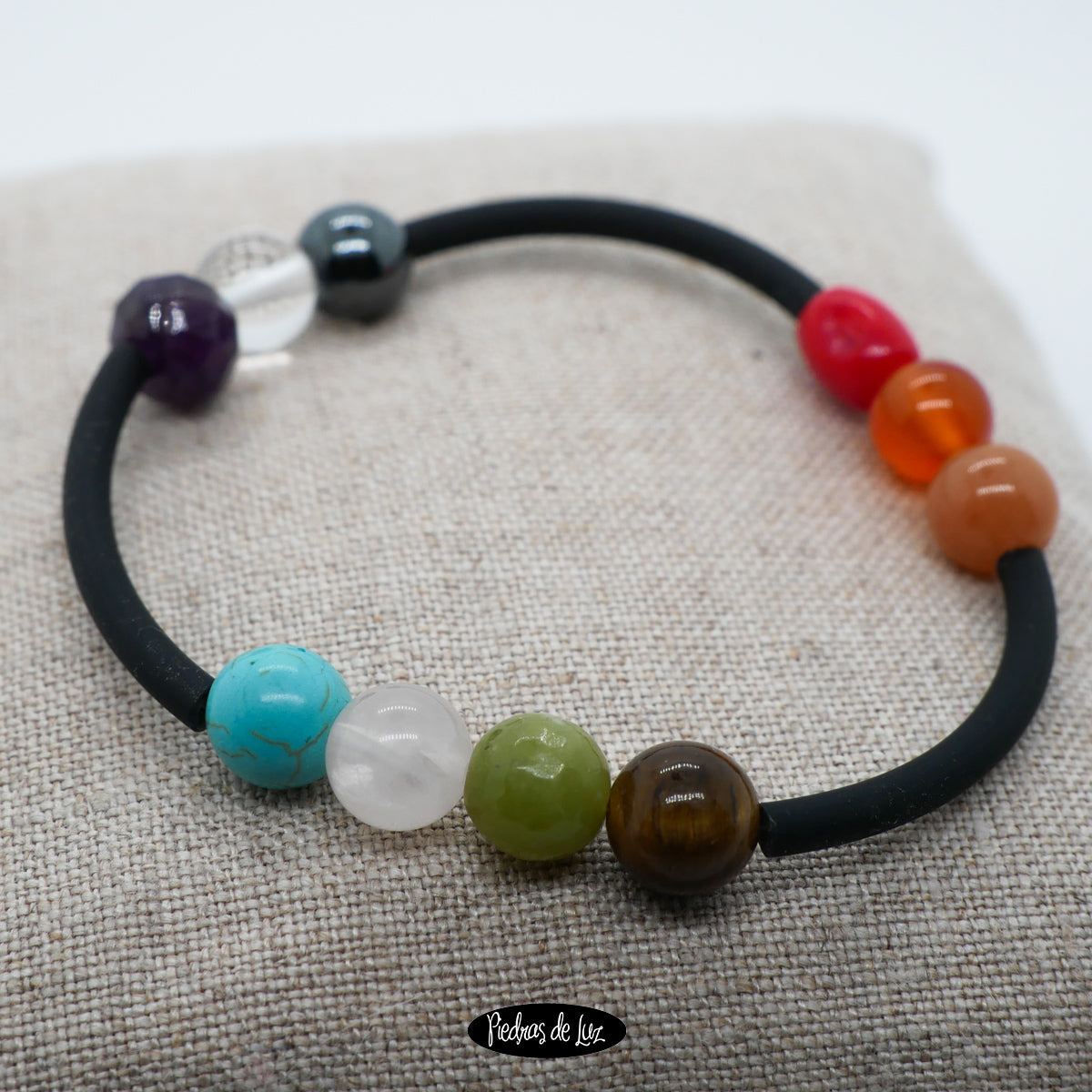 Pulsera Chakras caucho