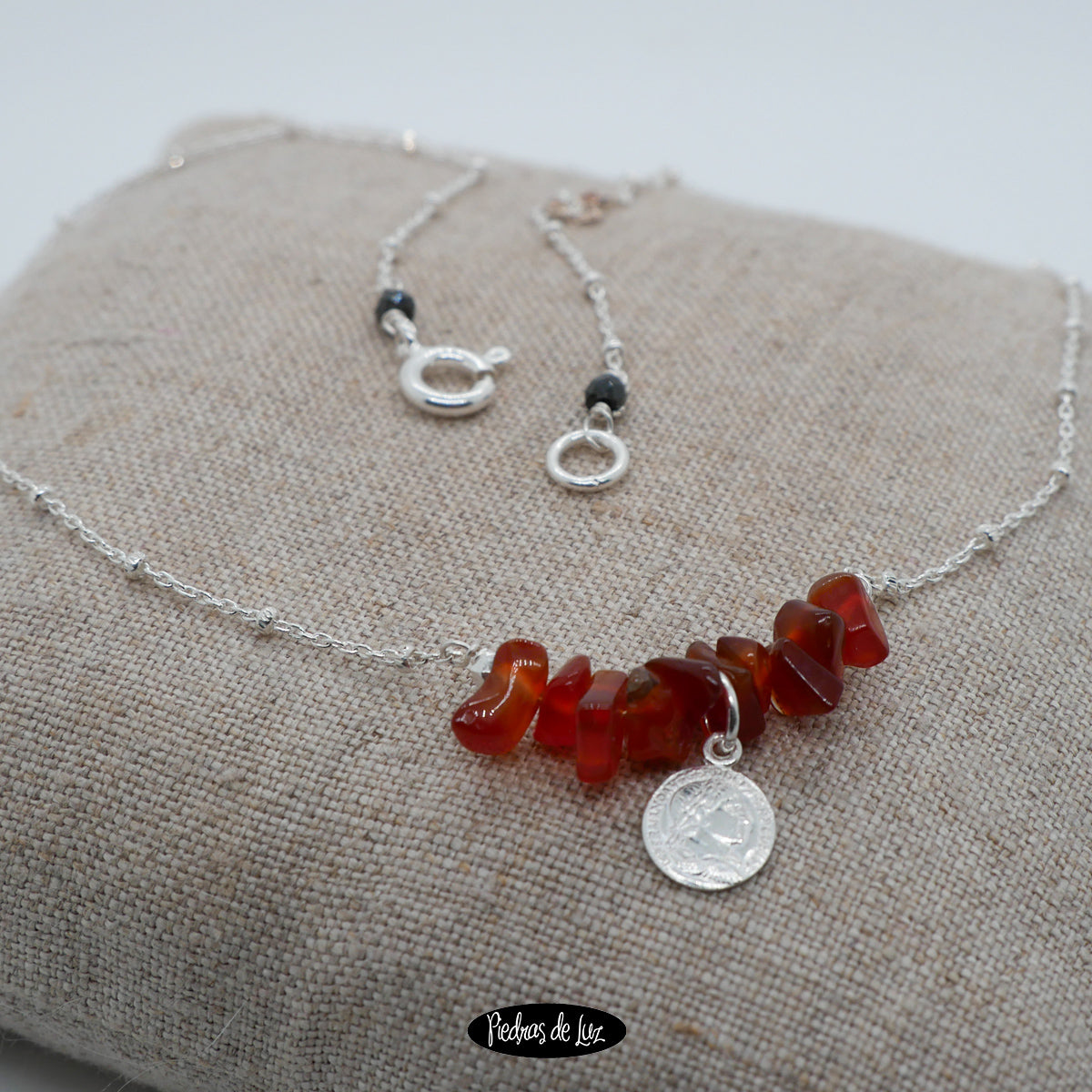 Gargantilla en plata y Ágata Carneóla