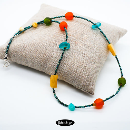 Gargantilla - Collar Hematite Azul