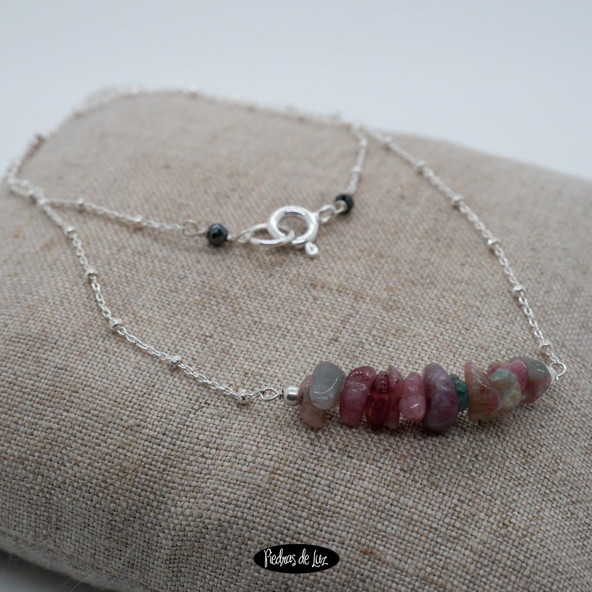 Gargantilla en plata con Turmalina Rosa
