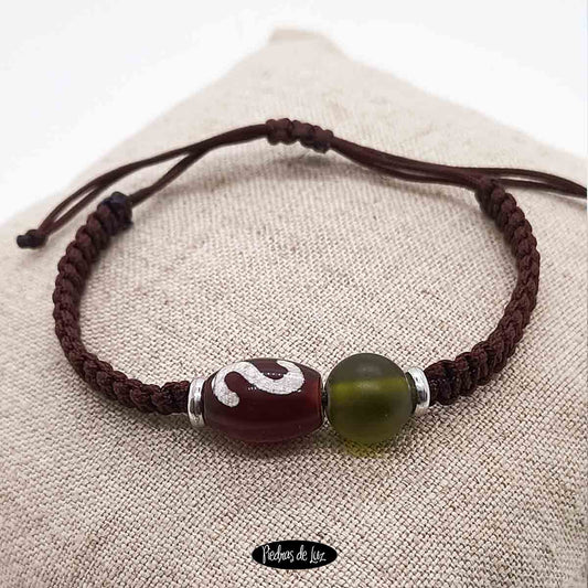 Pulsera Chico Ägata y Crstal Africano verde