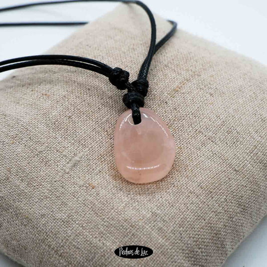 Colgante Piedrita Cuarzo Rosa