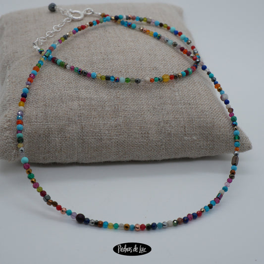 Gargantilla- Collar de Piedritas Chakra Multicolor