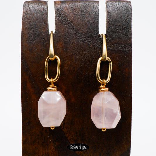Pendientes Cuarzo Rosa