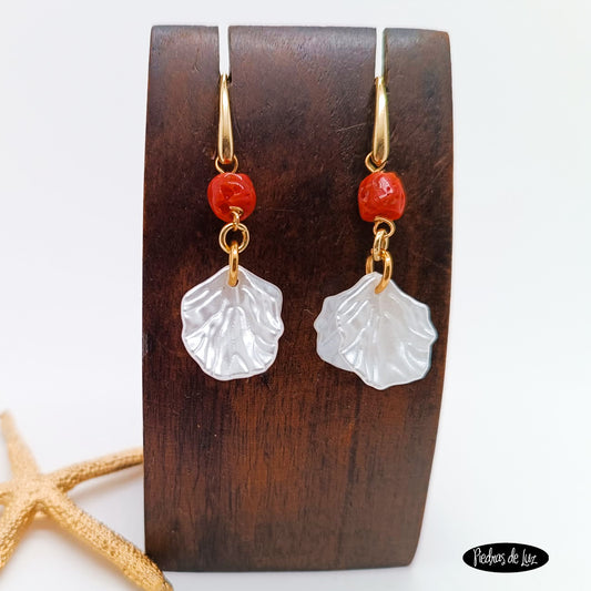 Pendientes Coral Y Nácar