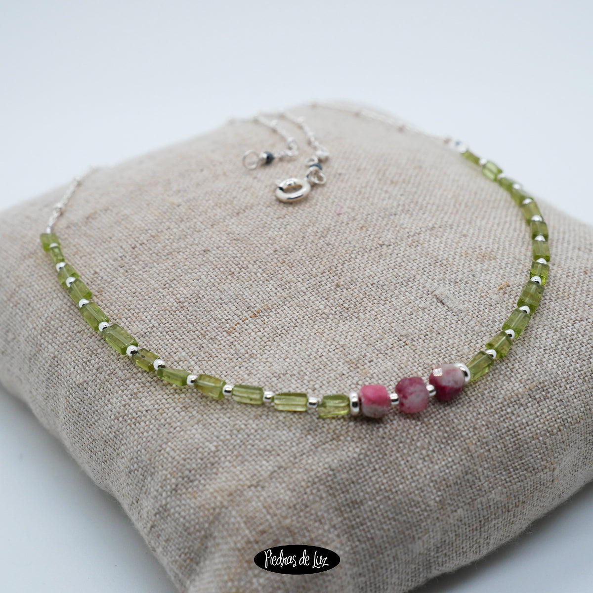 Gargantilla Olivino y Turmalina Rosa
