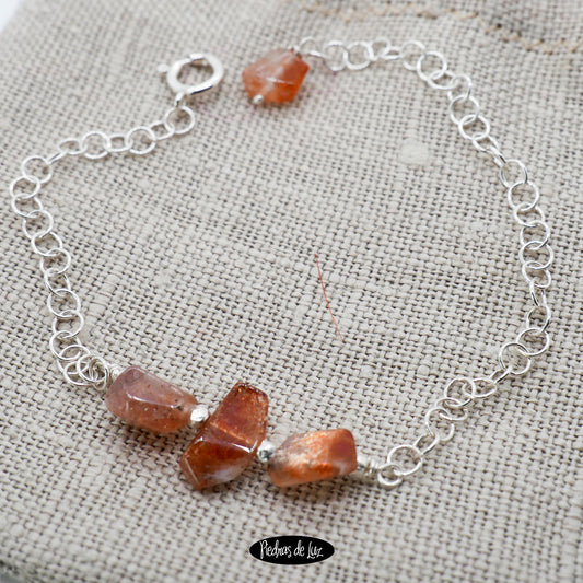 Pulsera Piedra Sol en plata