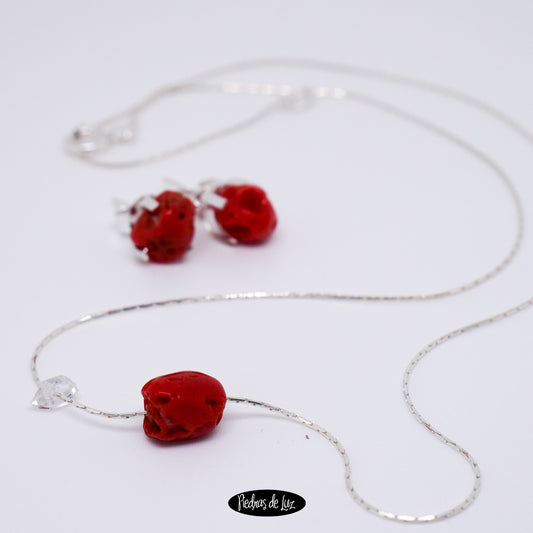 Conjunto de Plata y Coral