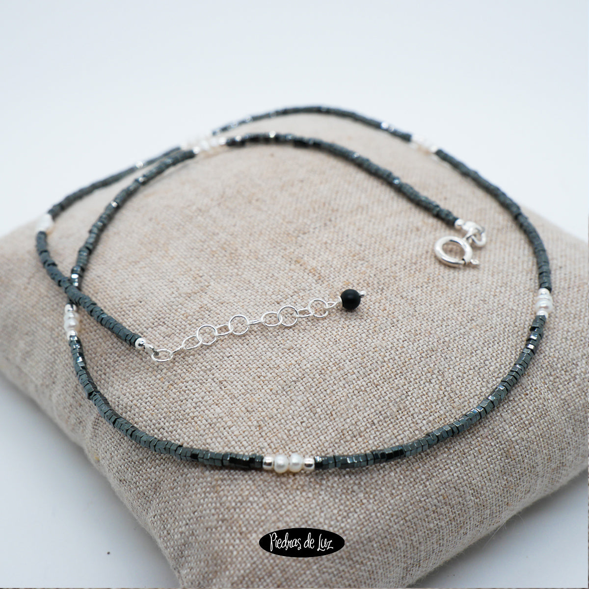Gargantilla Hematite y Perla