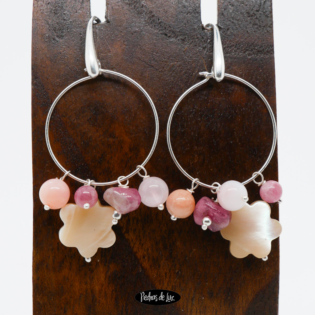 Pendientes plata Ópalo Rosa-Turmalina Rosa