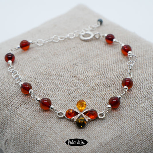 Pulsera en plata y Ámbar.