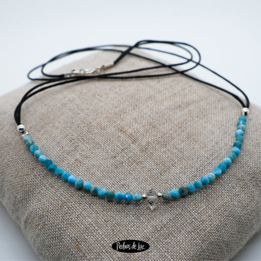 Gargantilla Hilo Apatito Y Diamante Herkimer