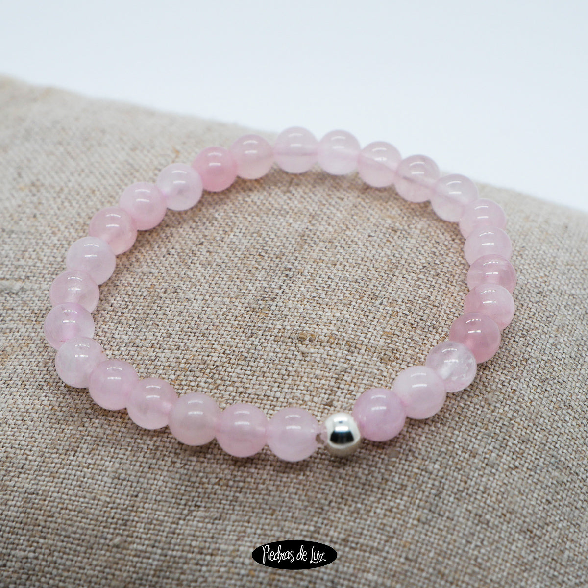 Pulsera elástica bola6 Cuarzo Rosa