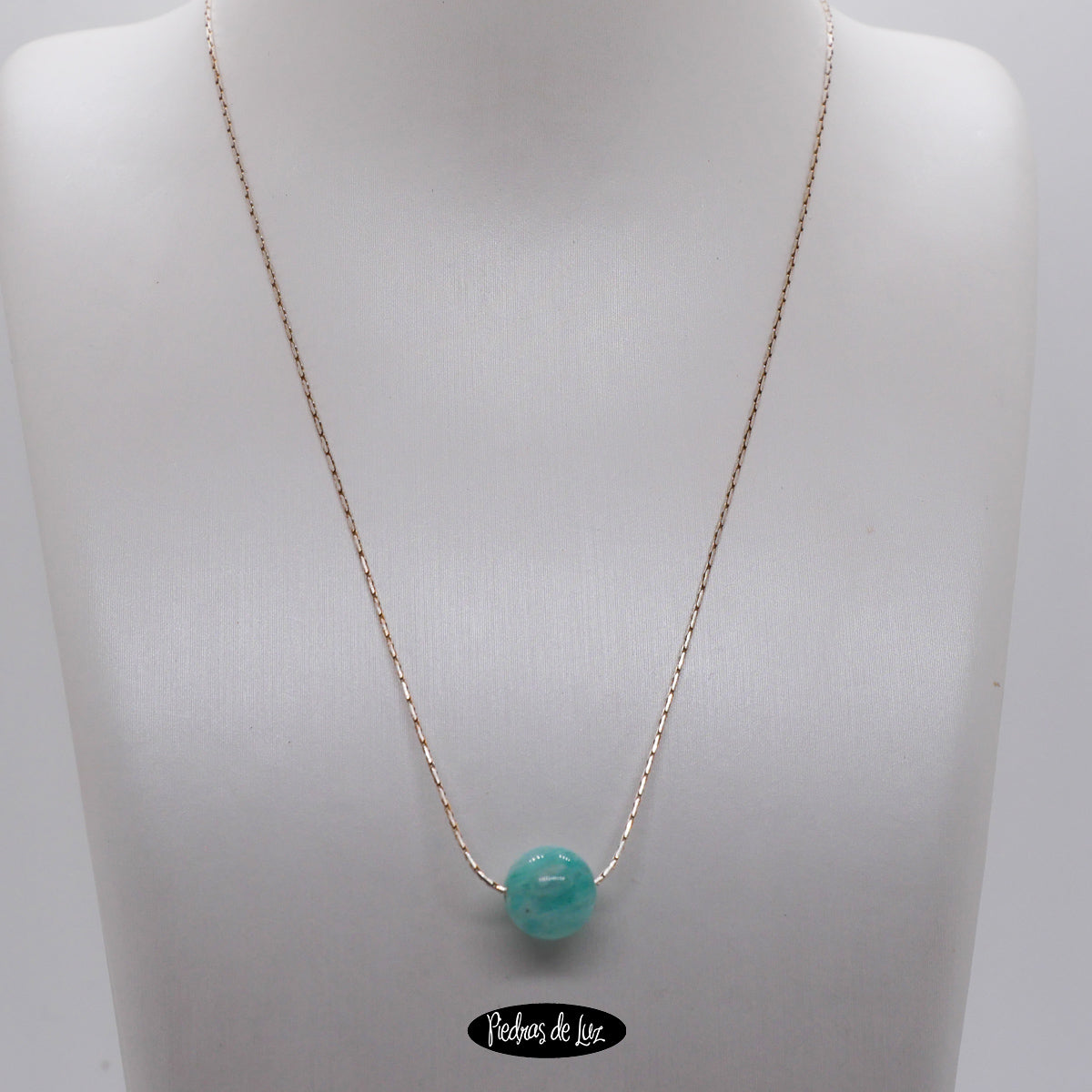 Gargantilla cordoncito plata y Amazonita