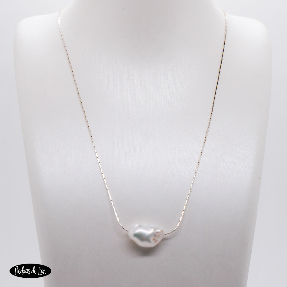 Gargantilla cordón plata y Perlita